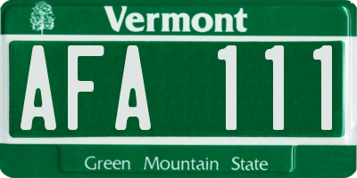 VT license plate AFA111