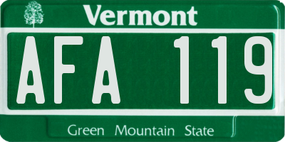 VT license plate AFA119