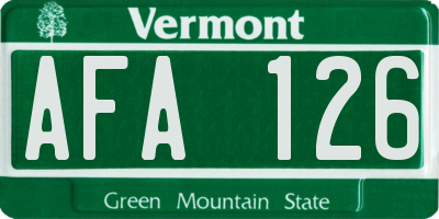 VT license plate AFA126