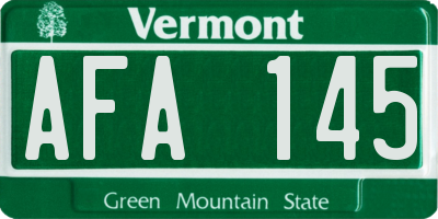 VT license plate AFA145