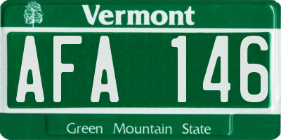 VT license plate AFA146
