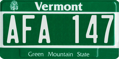 VT license plate AFA147