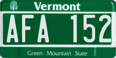 VT license plate AFA152