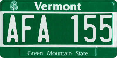 VT license plate AFA155