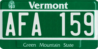VT license plate AFA159