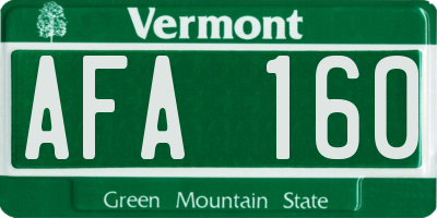 VT license plate AFA160