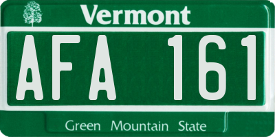 VT license plate AFA161