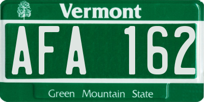 VT license plate AFA162