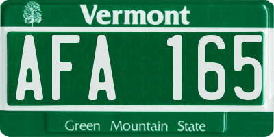 VT license plate AFA165