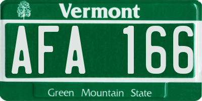 VT license plate AFA166