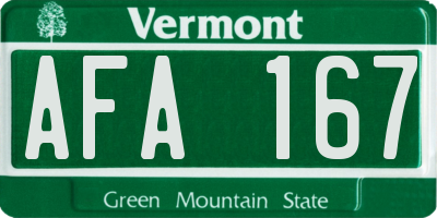 VT license plate AFA167