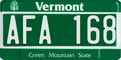 VT license plate AFA168