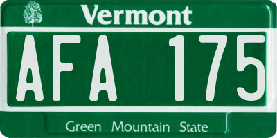 VT license plate AFA175