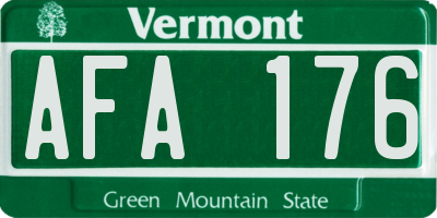VT license plate AFA176