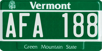 VT license plate AFA188