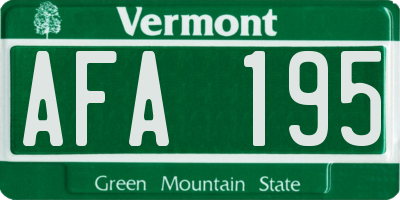 VT license plate AFA195