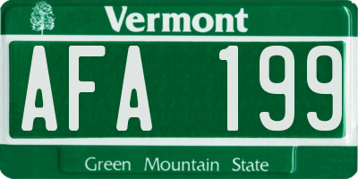 VT license plate AFA199