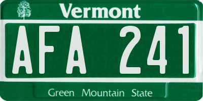 VT license plate AFA241