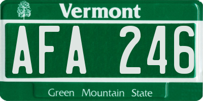 VT license plate AFA246