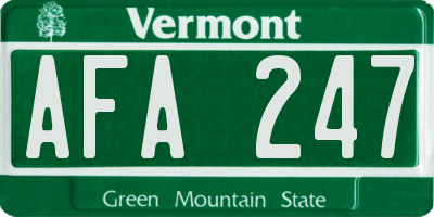 VT license plate AFA247