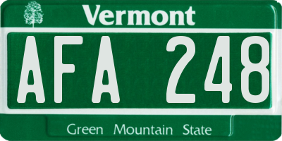 VT license plate AFA248