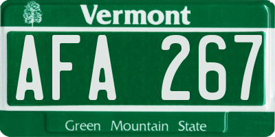 VT license plate AFA267