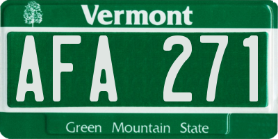 VT license plate AFA271