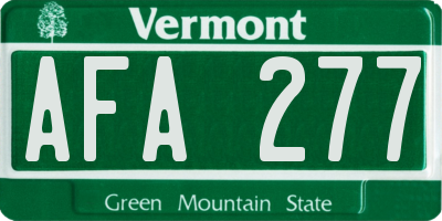 VT license plate AFA277