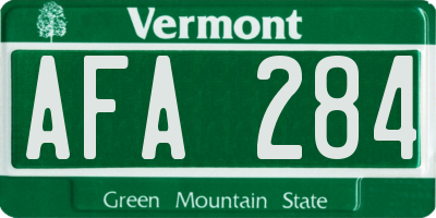 VT license plate AFA284