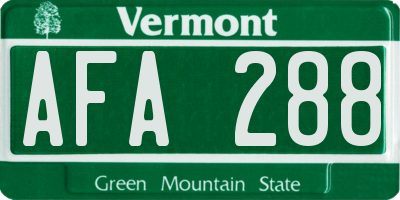 VT license plate AFA288