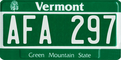 VT license plate AFA297