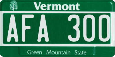 VT license plate AFA300