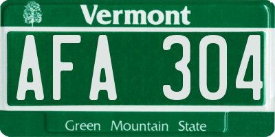 VT license plate AFA304