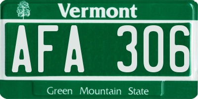 VT license plate AFA306
