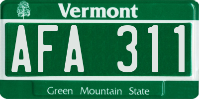 VT license plate AFA311