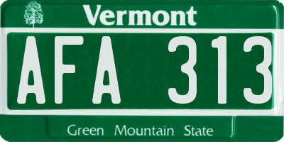 VT license plate AFA313