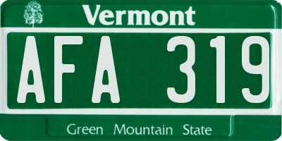 VT license plate AFA319