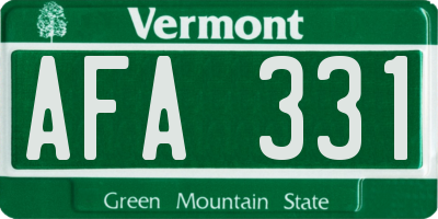 VT license plate AFA331