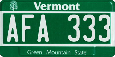 VT license plate AFA333