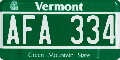 VT license plate AFA334