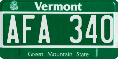 VT license plate AFA340