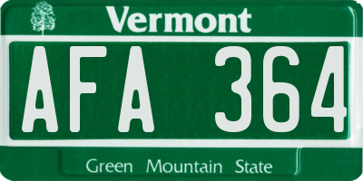 VT license plate AFA364