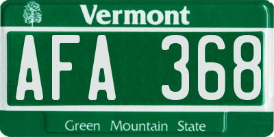 VT license plate AFA368