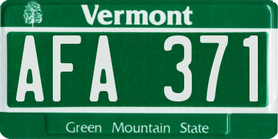 VT license plate AFA371
