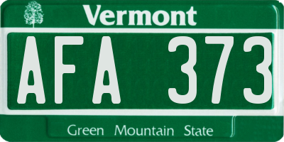 VT license plate AFA373