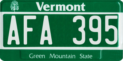 VT license plate AFA395