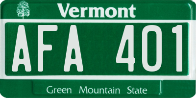 VT license plate AFA401
