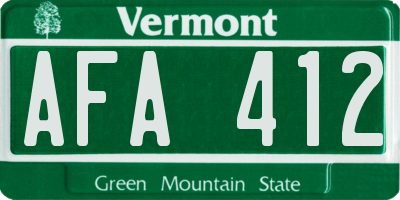 VT license plate AFA412