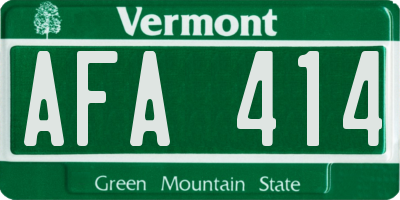 VT license plate AFA414