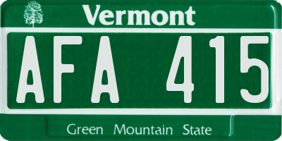 VT license plate AFA415